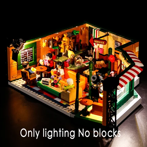 Vonado Творческий совместимый лего 21319 классический американский драма друзья Теория большого взрыва кафе светодиодный свет группа кирпичи игрушки подарки