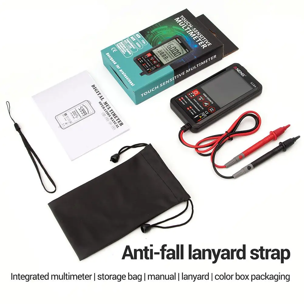 Цифровой мультиметр 618A с испытательными выводы автоматический ручной дальномер
