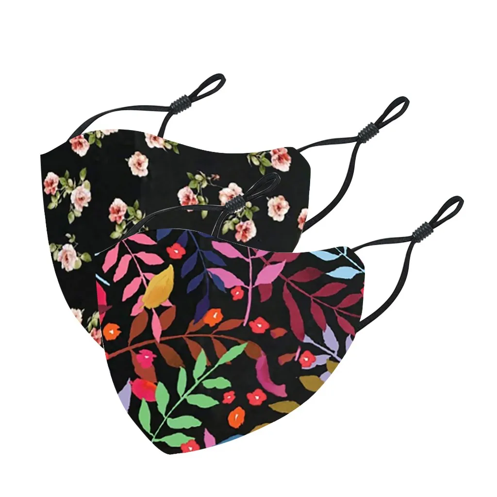 

2/3/5/8PCS Washable Reusable Polyester Face Mask Fashion Adult Colored Print Patterned Mouths Mouth Mask With Design Masque