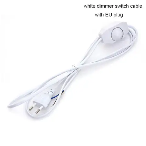Чистый белый 1,8 м переключатель кабель светорегулятора со штепсельной вилкой 304 переключатель силовой кабель с вилка европейского и американского модулятор линия провода питания Включение/выключение светильника