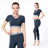 yoga sport suit running sportswear hip lifting high waist fitness pants yoga suit for women