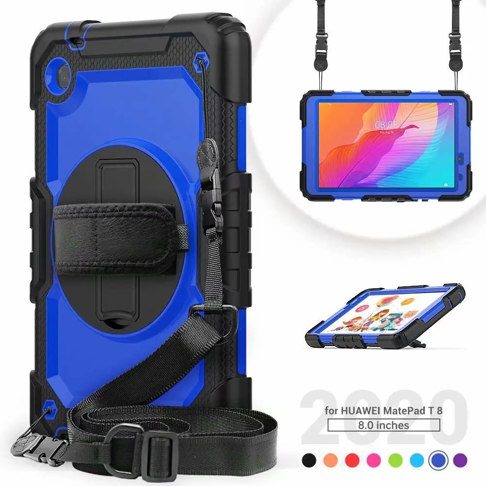 Heavy Duty Shockproof Case with 360 Degree Kickstand Tablet silicon case For Huawei MatePad T8 8.0 Kobe2-L03 KOB2-L09 cover+pen