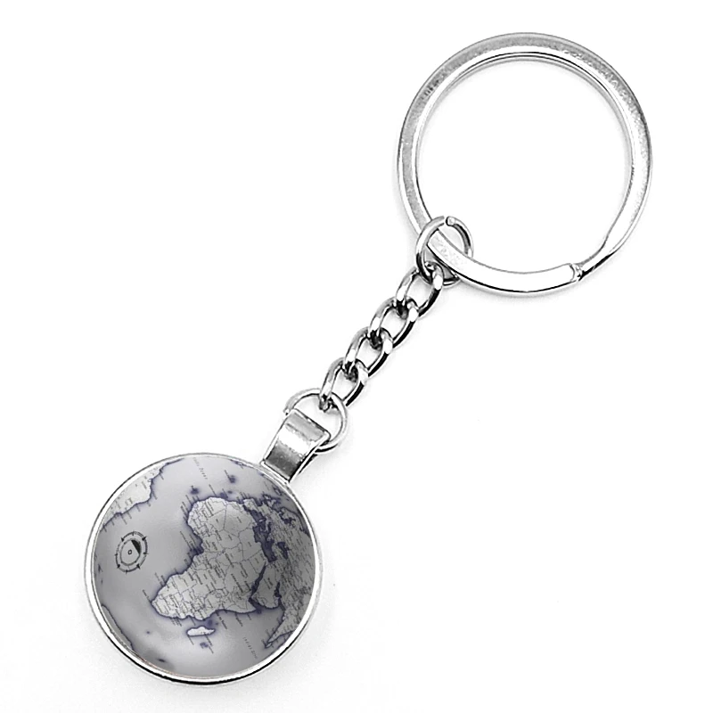 

2020 New World Globe Keychain Glass Convex Personality Pendant Keychain Gift germ free key monogram keychain