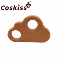 coskiss wooden teether baby toys rainbow cartoon wood crafts baby teether charms for crib mobile toy gifts