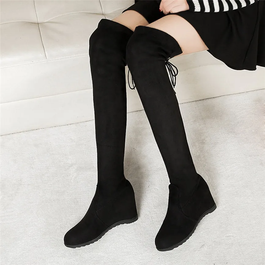 Women Boots Over Knee Fashion Increased Elastic Stretch Platform Shoes Boot Winter Botines Mujer Invierno G9 | Обувь