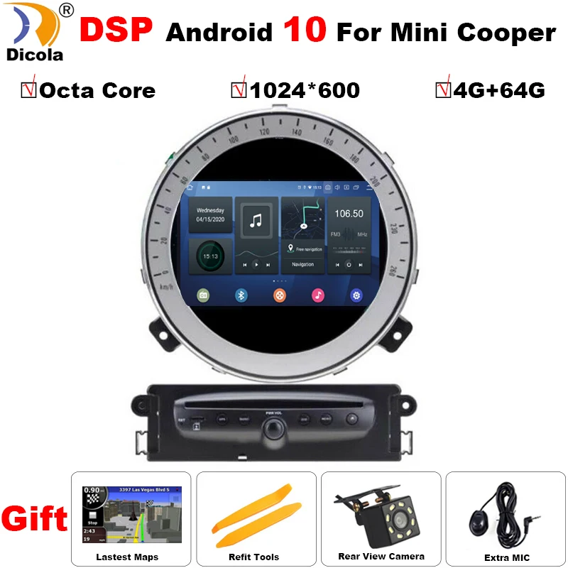 Автомобильный радиоприемник 7 дюймов IPS DSP Android 10 0 для BMW MINI Cooper автомобильный DVD
