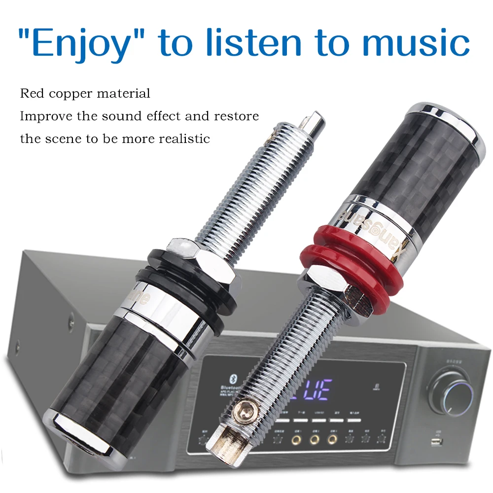 Красная медная углеродная волоконная переплетная клемма с золотым/родиевым