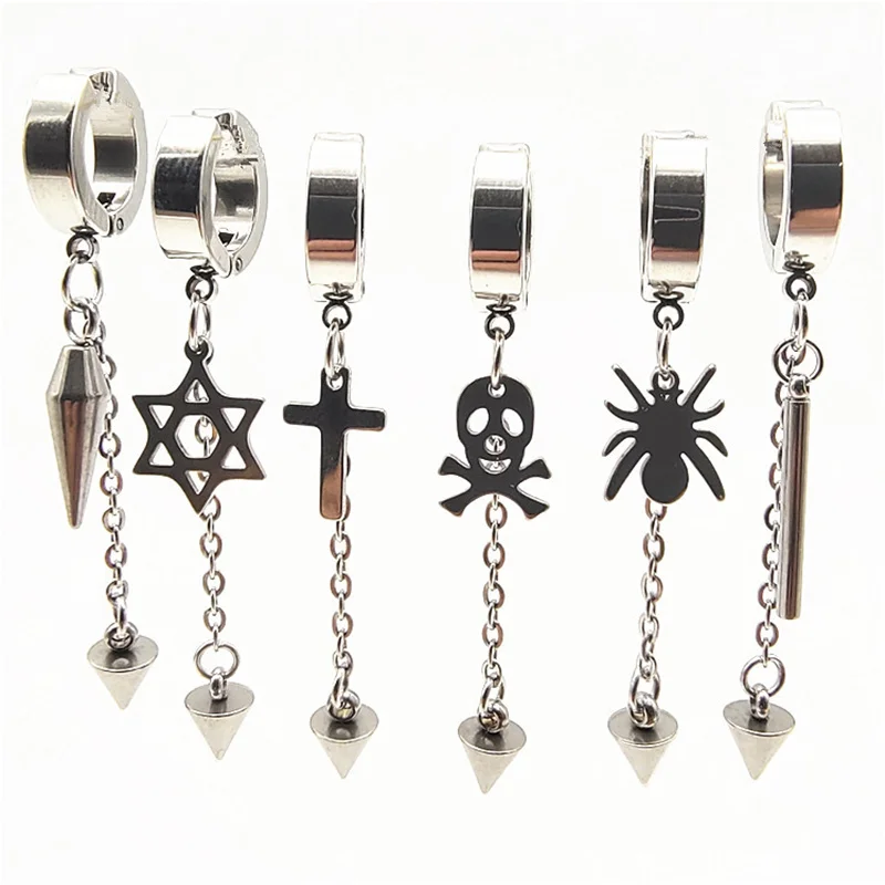 

Men And Women Ear Clips Silver Fashion Personality Ear Clips Creative Titanium Steel Korean Version without Pierced Ears