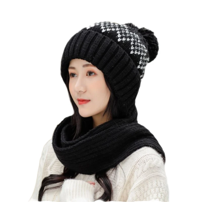 Шерстяной комплект из шапки и шарфа женский | Аксессуары для одежды