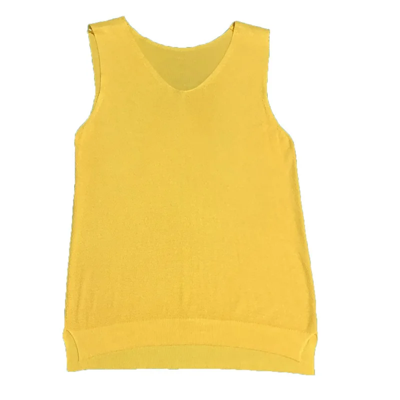 

Women Tank Top Summer Knitted Hollow Out V-neck Solid Vest Loose Sleeveless Casual Tank Tops Plus Size Clothing for Women