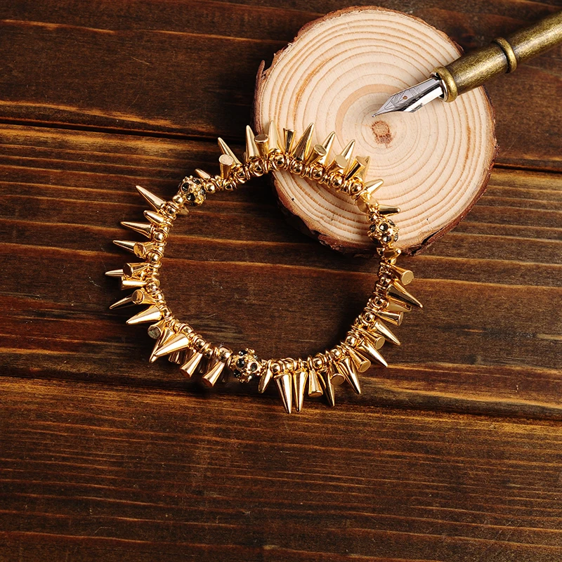 Винтаж подвеска в стиле панк браслеты с заклепками для женщин Горячая Распродажа