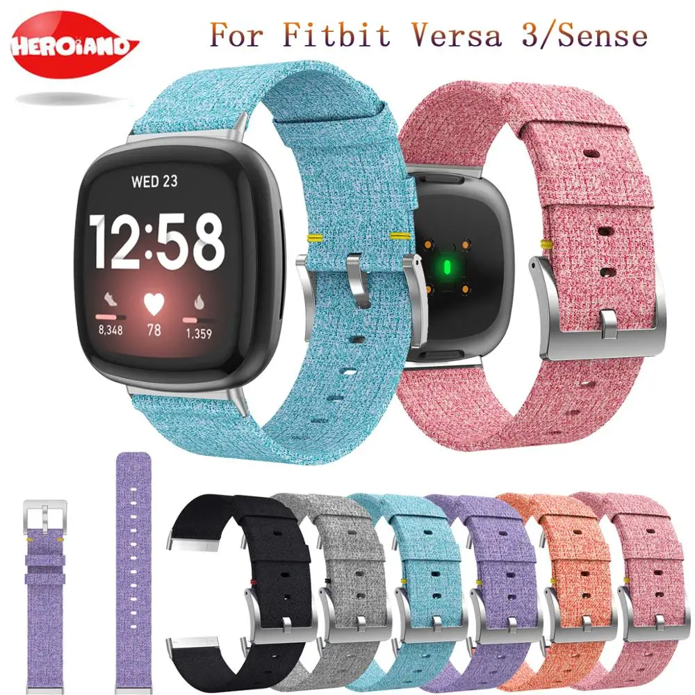 

Новый ремешок для Fitbit Versa 3/Sense, смарт-браслет, ремешок, холст, нейлон, замена, мужские и женские умные часы для Versa3, ремешок для часов