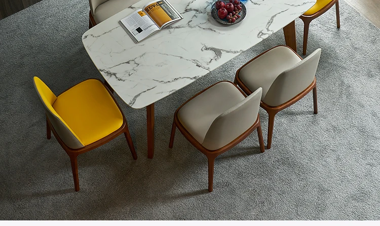 Обеденный стул Скандинавское твердое дерево домашний ресторан со спинкой