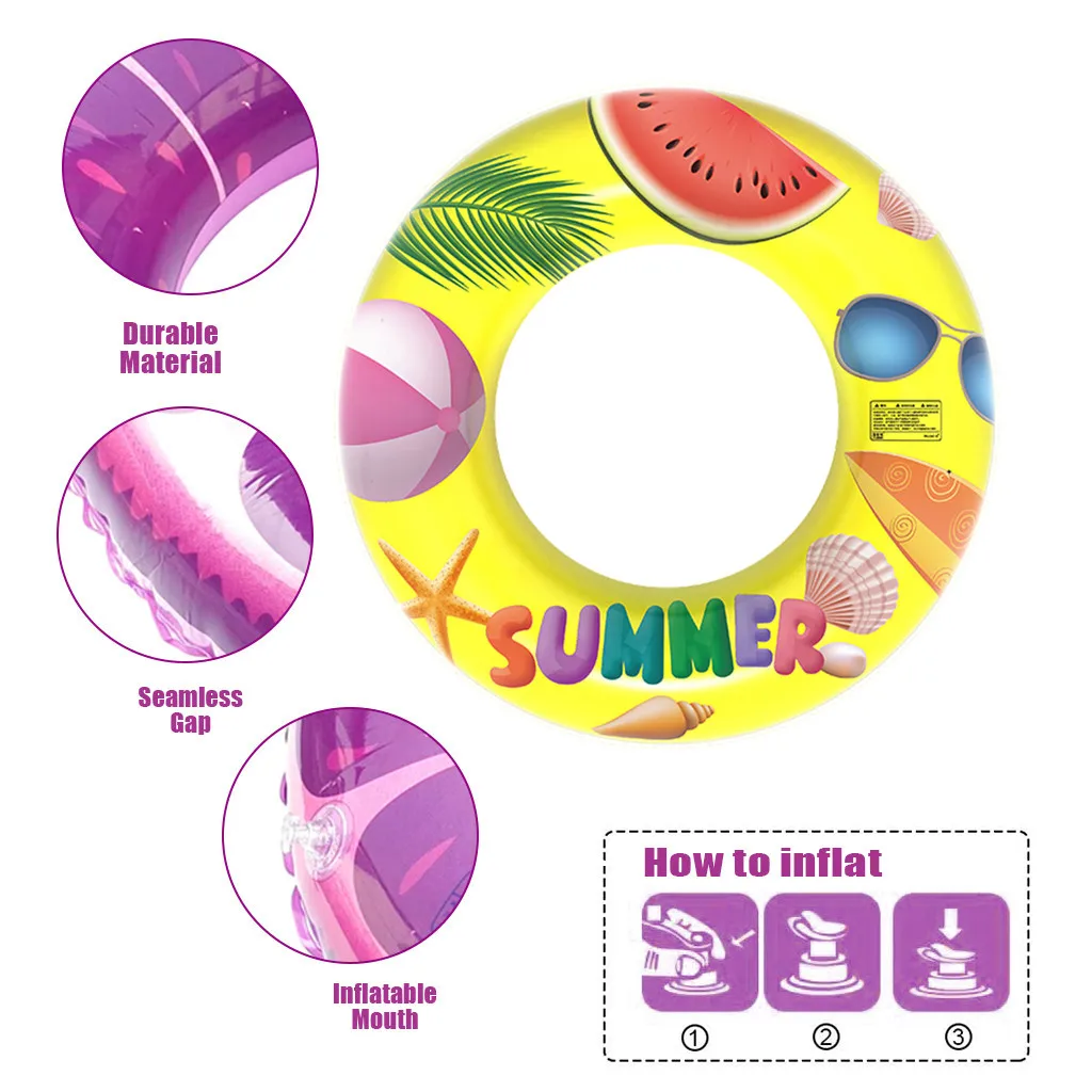 Плавательное кольцо надувная водная игрушка плавательное с принтом 60/70/80/90