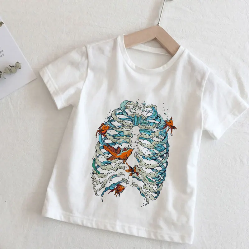 

Christmas Printing Cartoon Baby Clothes T-shirt Boys And Girls White T Shirt Toddler Summer Fashion New Style Top Kids T Shirt