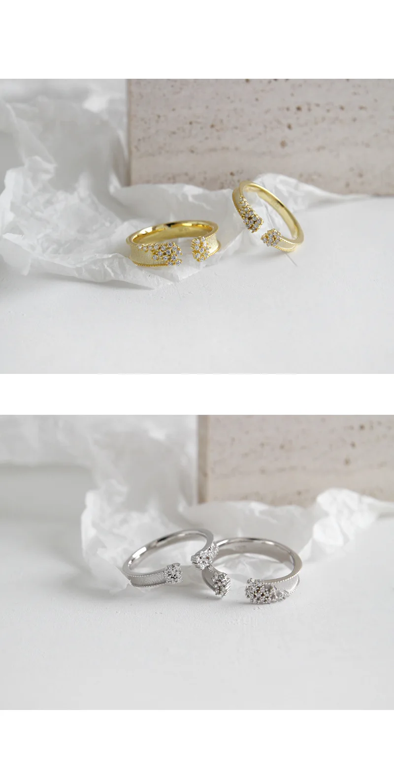 SHANICE Luxury Brand S925 sterling silver open ring designer full stars micro-inlaid cubic zircon opening ring fine jewelry gift