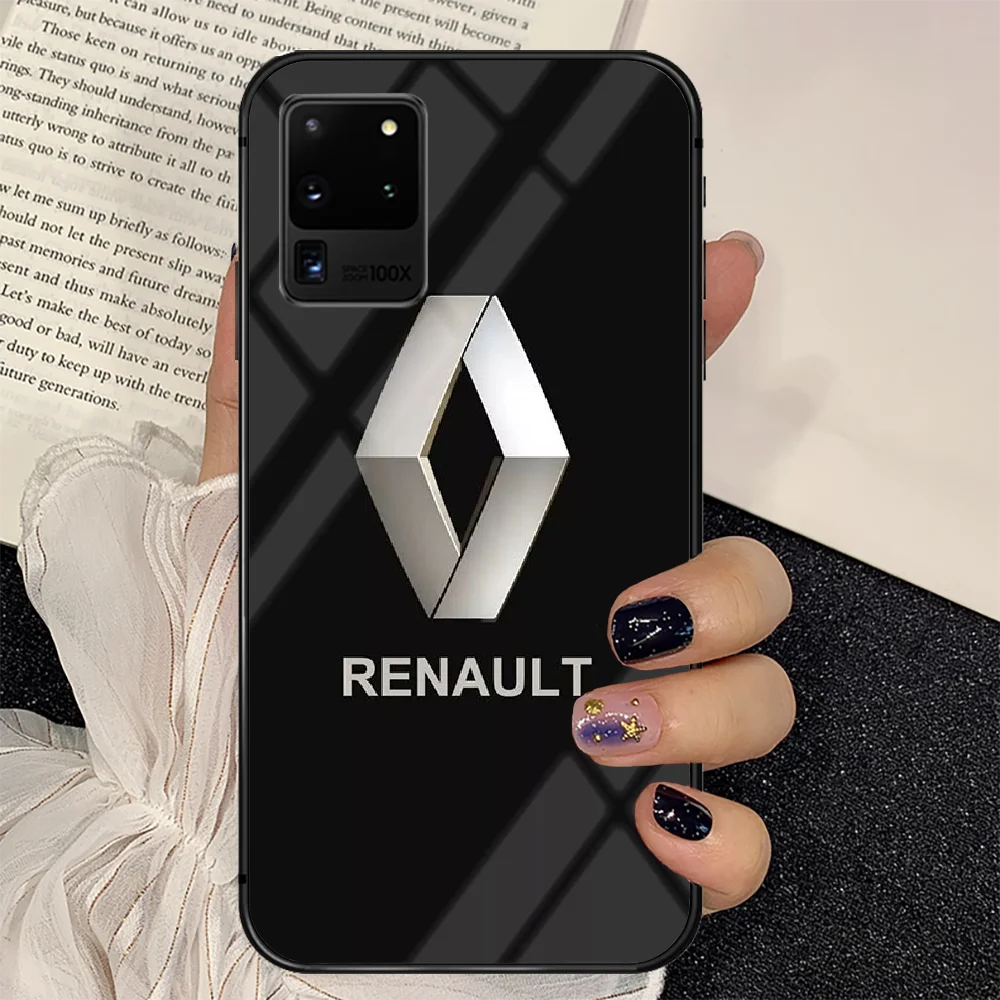 

Car of Renault Phone Tempered Glass Case Cover For Samsung Galaxy S Note 5 6 9 10 10E 20 21 FE Plus Uitra Soft Phone Case Cell