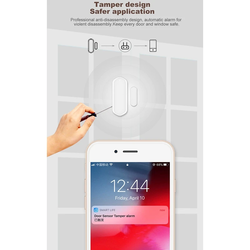 

Home Smart Spot Door Alarm Tuya WiFi Door Sensor Door Open Closed Detectors WiFi App Security Alarm System
