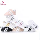 Бренд Pudcoco, мягкая полосатая обувь для мальчиков, теннисная обувь для маленьких девочек, 1 год, спортивная обувь для бега, обувь для первых шагов, детские кроссовки