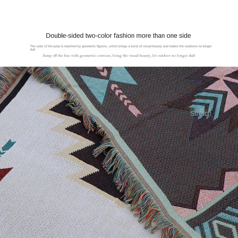 저렴한 보헤미안 피크닉 담요 목도리 빈티지 인도 기하학 패턴 피크닉 매트 모이스처 방지 패드 캠핑 순수 코튼 그라운드 천