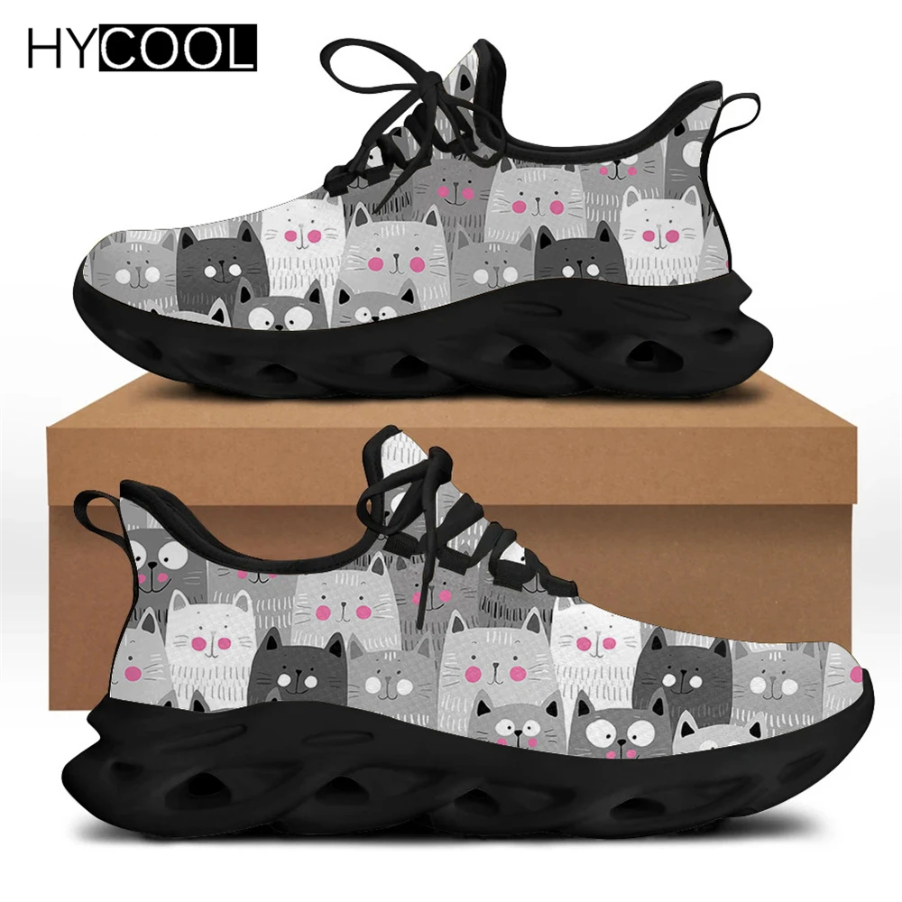 

Кроссовки женские HYCOOL, летние, легкие, сетчатые, с рисунком кота