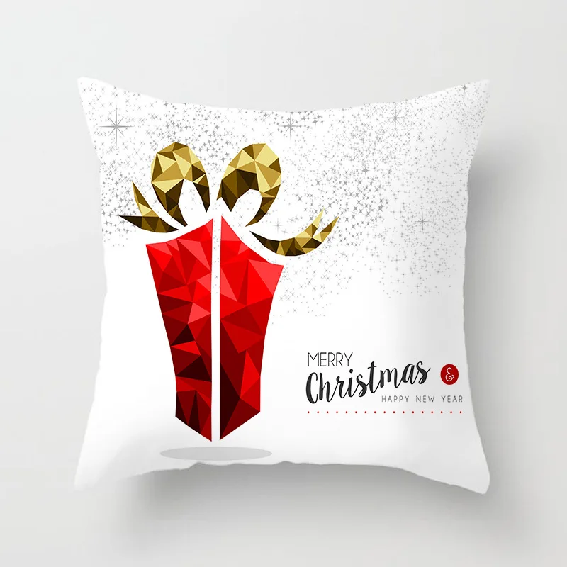

Pillow case 45*45 Christmas Snowflake Elk Printed Polyester Pillowcase Square Decorative Christmas Pillowcase