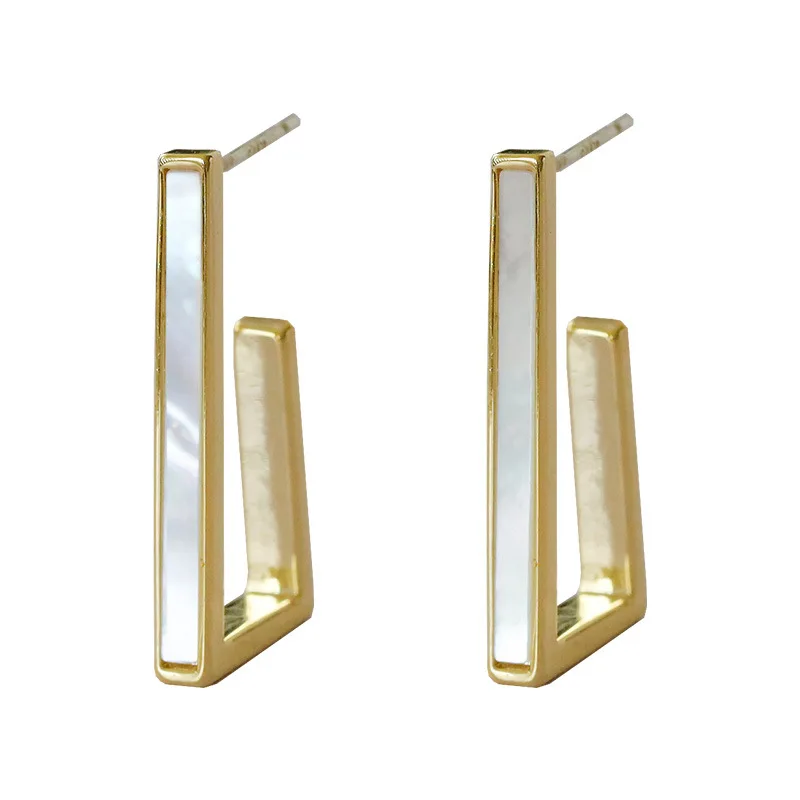 

LIWO New Korean Statement Round Earrings For Women Geometric Gold Shell Fluff Dangle Drop Earrings Brincos 2021 Fashion Jewelry