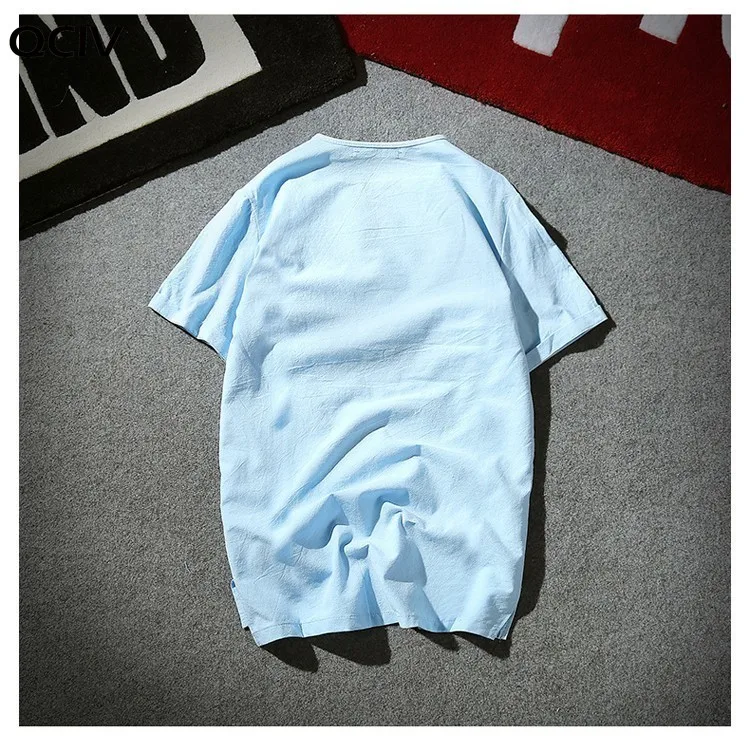 

New Mens Summer Breathable Linen T shirts Male Vintage short sleeve T-shirt Linen V-Neck tshirt Tops Plus Size 5XL