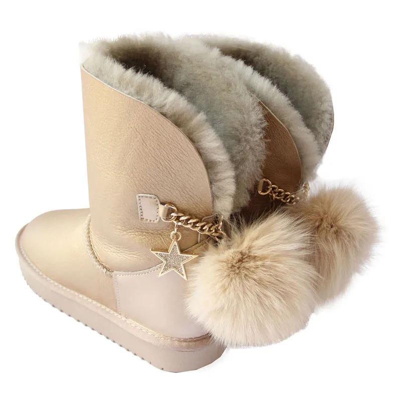 100% шерсть Новинка 2020 года Зимние сапоги на натуральном меху Новая обувь Женские