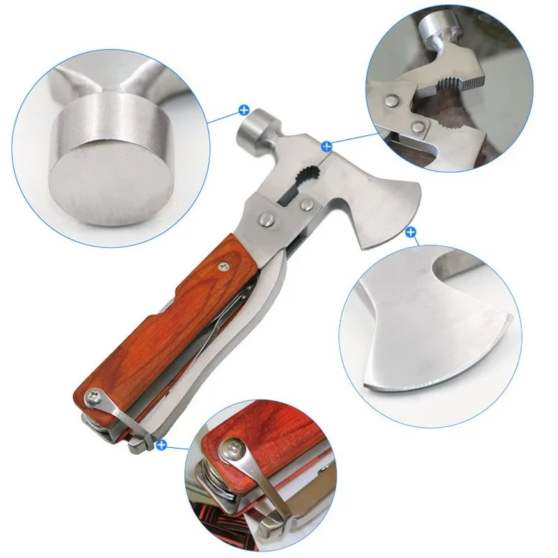 Многофункциональный мини-молоток Портативный топор из нержавеющей стали для