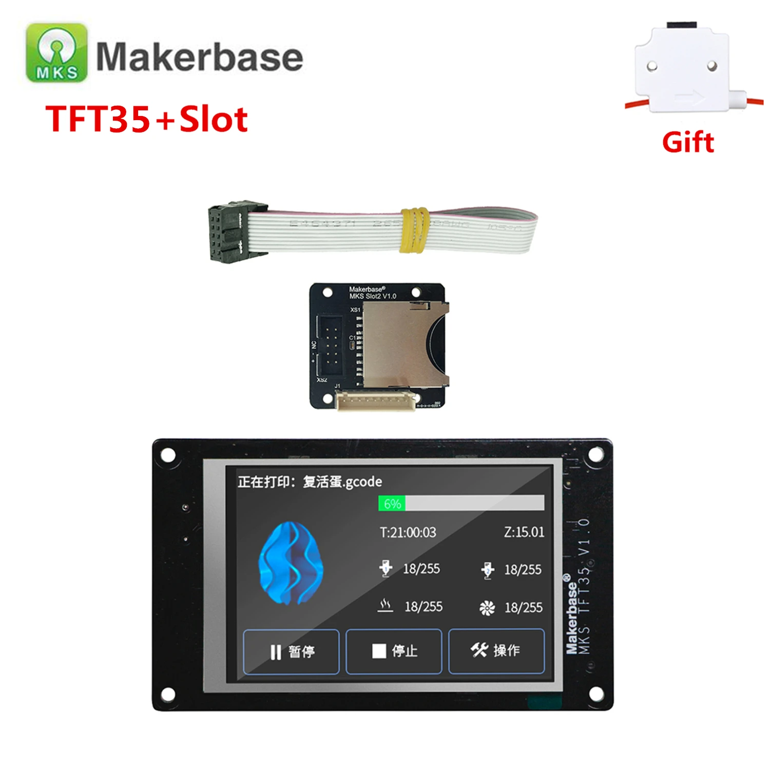 Дисплей для 3D принтера MKS TFT35 V1.0 сенсорный экран TFT 3 5 ЖК контроллер Slot2 устройство