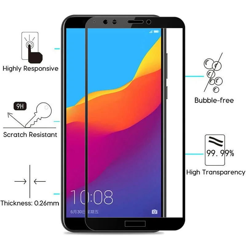 Защитное стекло для huawei y9 y7 y6 y5 prime Защитная пленка для экрана закаленная Броня y 5 6 7 9 на huavei hauvei 6y 7y 9y y6 prime