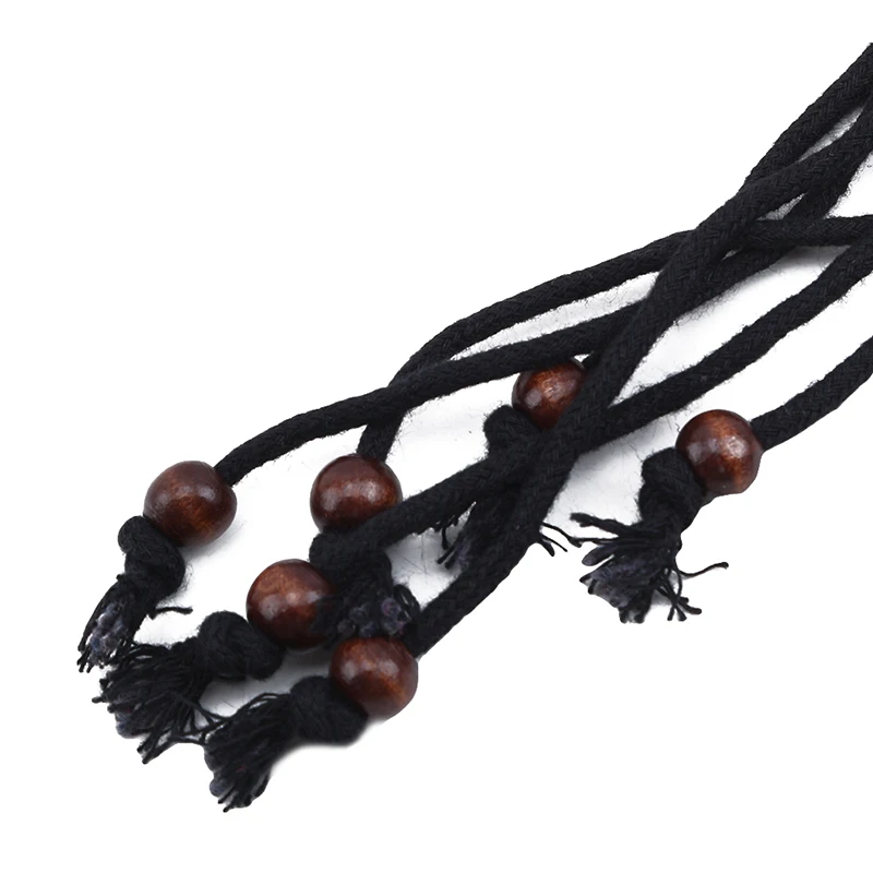 Новинка 2020 тонкий черный пояс женское длинное платье ремень бахрома веревка цепь