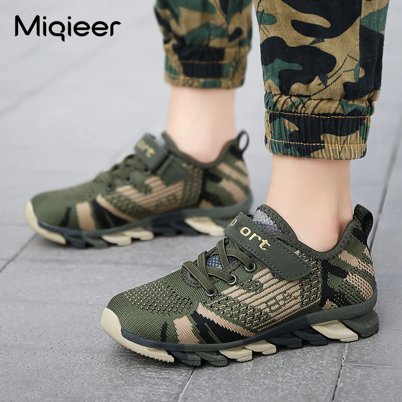 

Children Summer Knitting Sport Shoes Kids Sneakers For Boys Girls Breathable Soft Anti-slip Camouflage Trainers Casual Sneakers