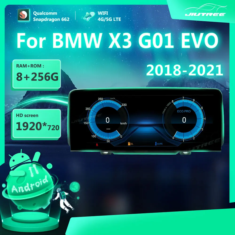 12.3 inç 256G Android 11.0 araba radyo BMW X3 G01 EVO 2018-2021 sistemi GPS navigasyon multimedya oynatıcı Stereo alıcısı
