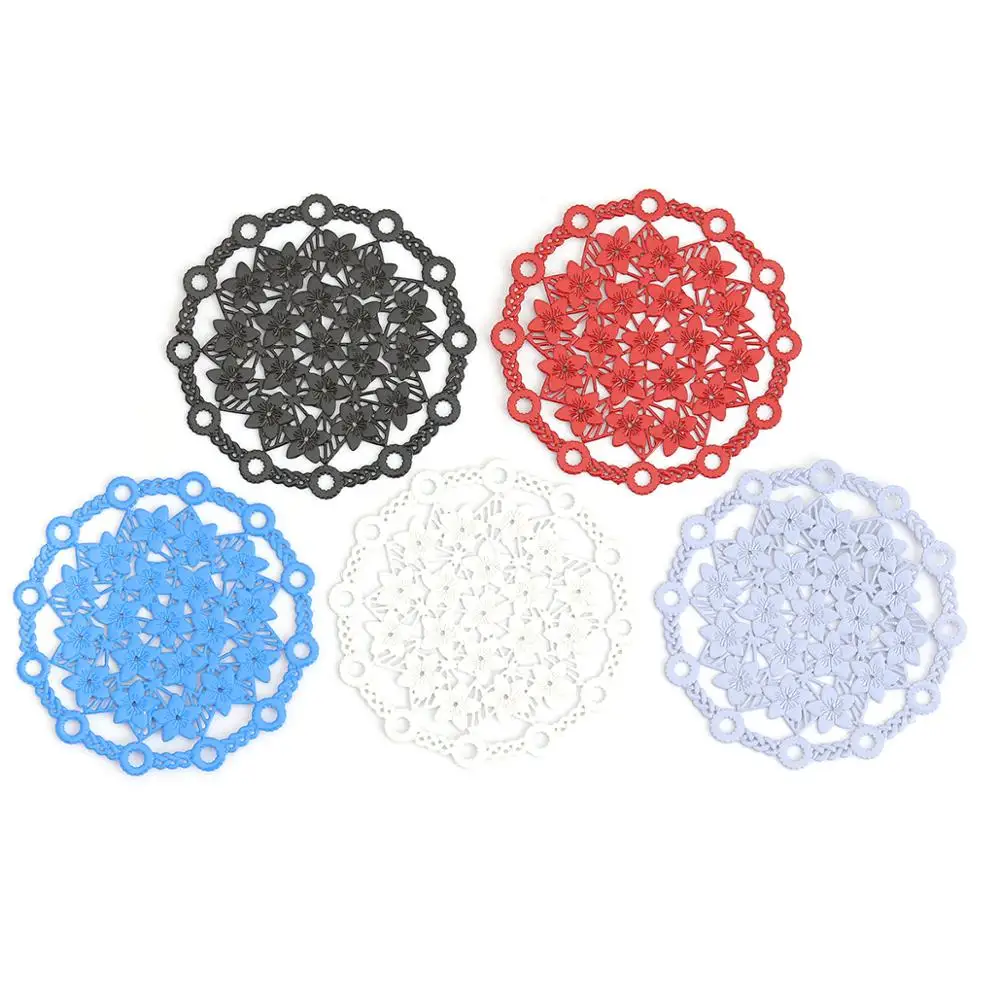 DoreenBeads модные медные соединители для люстры круглые синие фиолетовые белые красные цветочные полые украшения амулеты «сделай сам» 29x29 мм, 10 шт