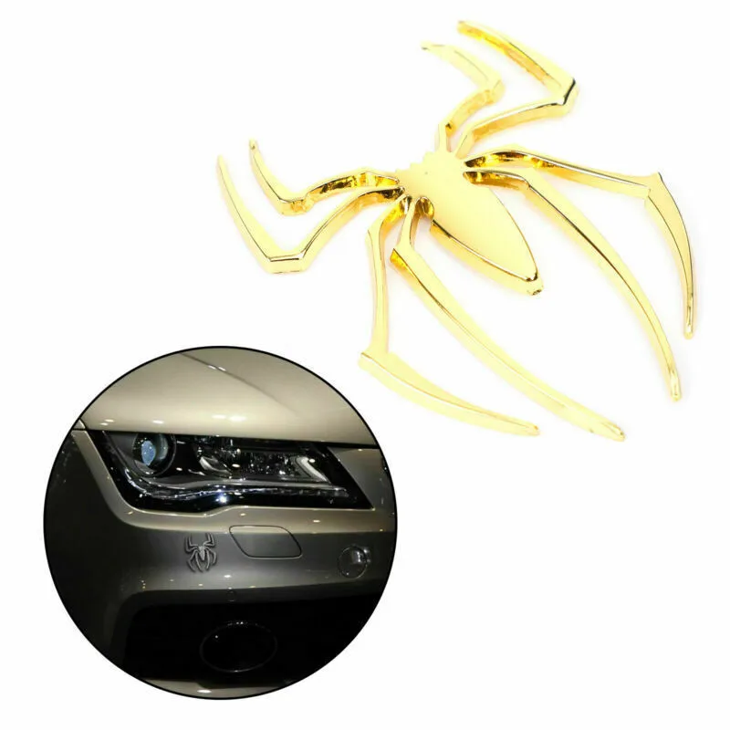 

Car Logo Car Sticker Metal Badge Logo Spider Shape 3D Car Decal Sticker DIY Black/Silver/Gold Metal Car Sticker For Car Body Dec
