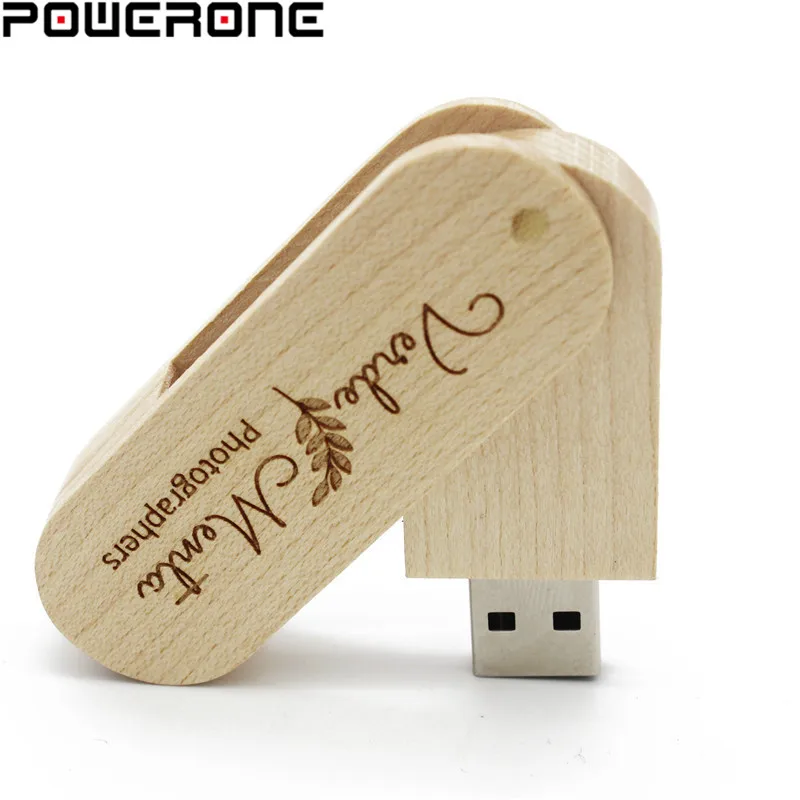 POWERONE Бесплатный флэш накопитель в деревянном корпусе с логотипом на заказ USB флеш