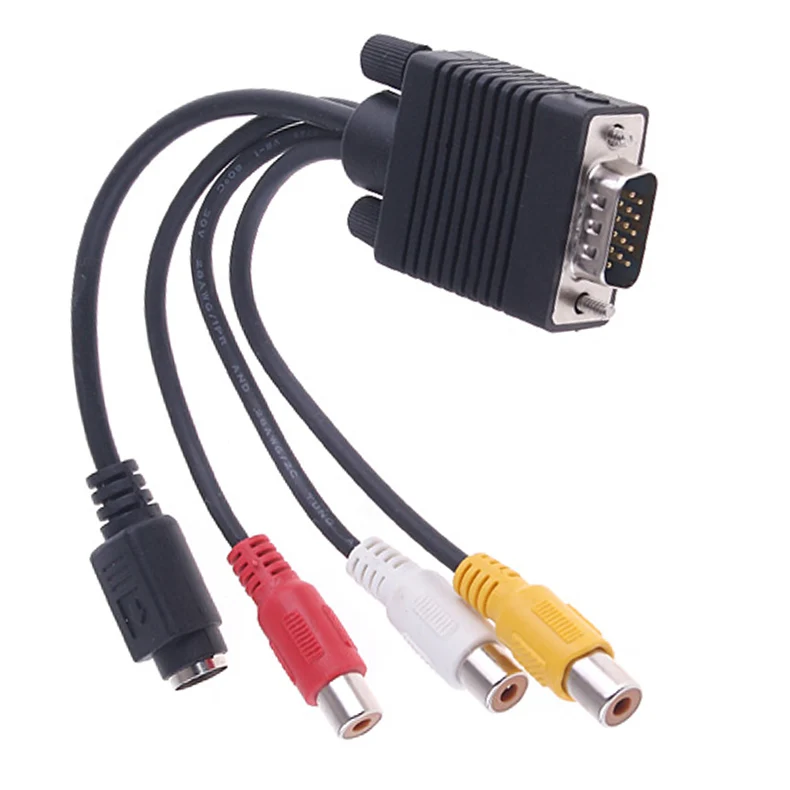 Новый ПК VGA к S Video AV RCA ТВ конвертер Кабель адаптер 999| |