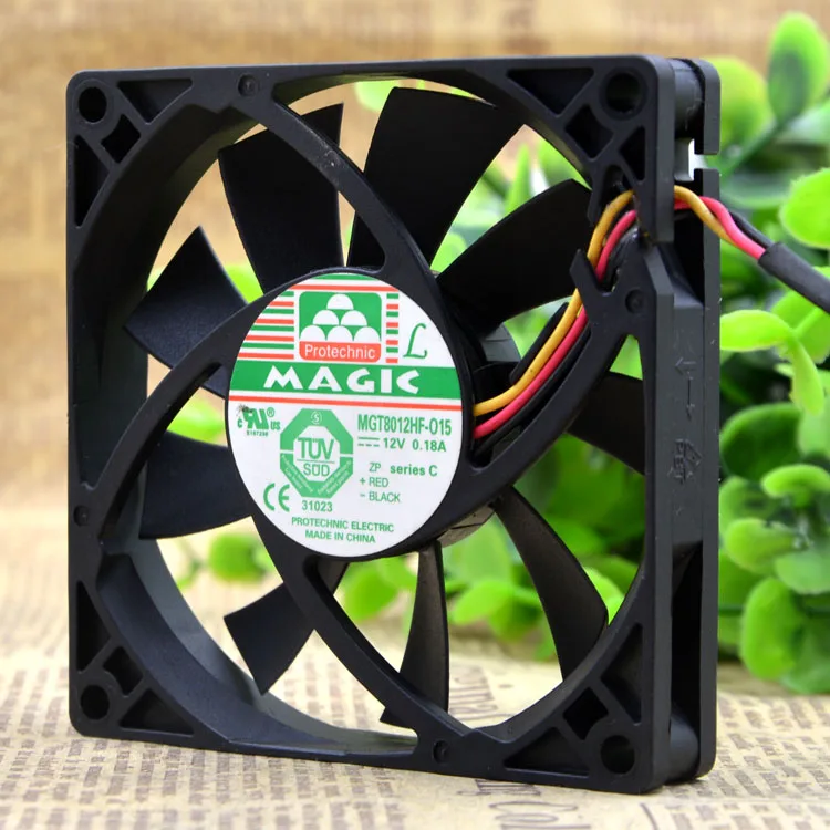 

NEW MGT8012HF-O15 12V 0.18A 8015 8cm 3 wires Motor protection cooling