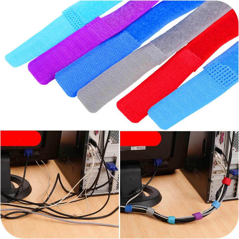 

ZUCZUG NEW 10PCS Colorful Cable Organizer Management Straps Fastening Wraps Cable Winder Ties Wire Holder For Computer Charger