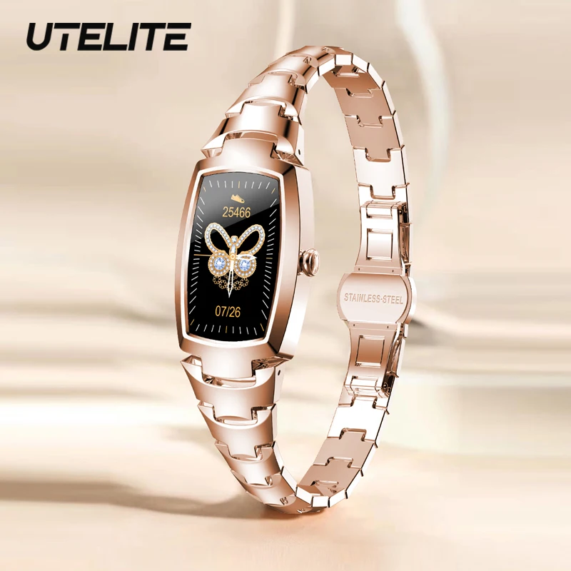UTELITE модные H8 Pro Женские умные часы 1 08 дюймов IP67 водонепроницаемые длинные в
