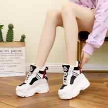 Женские зимние ботинки кроссовки на платформе zapatos de mujer белые