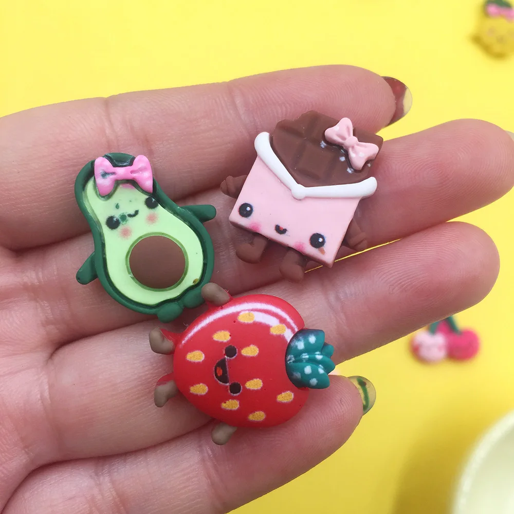 10 шт. кавайные Мультяшные фрукты смолы ремесла с плоской спинкой Кабошоны