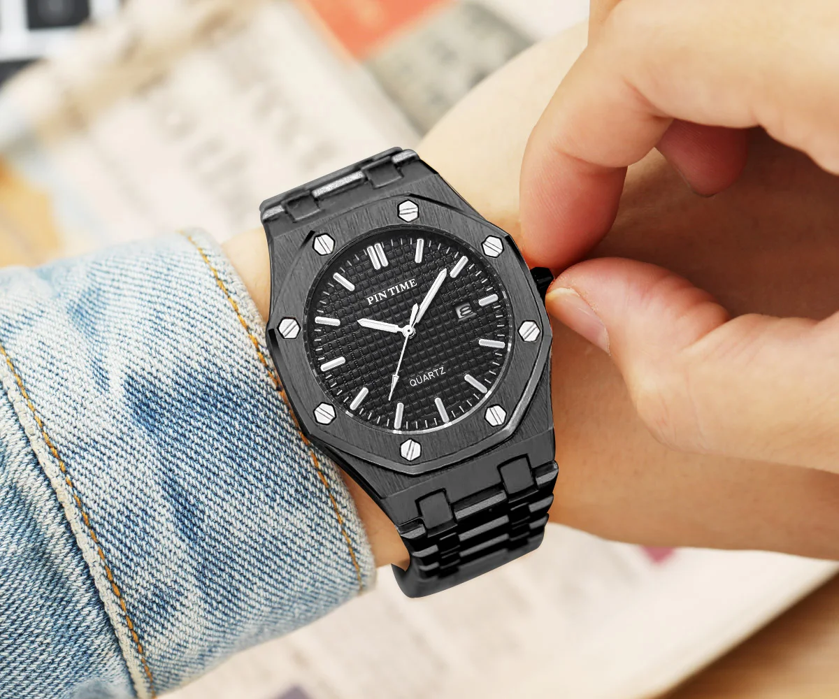 

Business Gold Mens Watches Luxury Brand Steel MIlitary Quartz Wristwatch Waterproof Male Clock relogio masculino zegarek meski