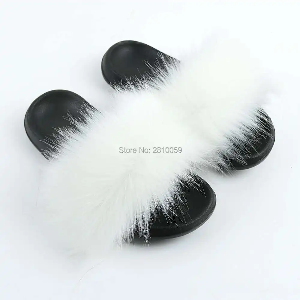 World Bohan fluffy fur slippers women's luxury fox shoes customized | Обувь