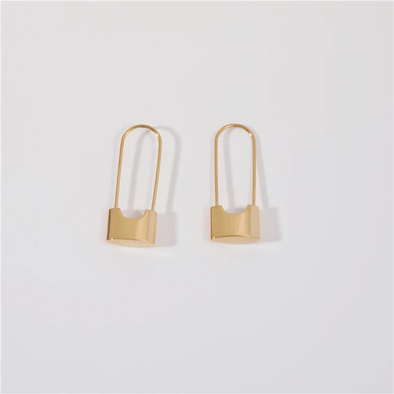 

Waterproof & Tarnish Free Minimalist NO Fade Simple Lock Earrings Stainless Steel Jewelry