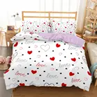 3d комплект постельного белья с принтом сердца, украшение для спальни, одиночный двойной пододеяльник, набор из 23 предметов для детей и взрослых