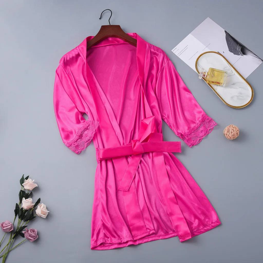 

Women Ladies Sexy Lace Silk Underwear Lingerie Sleepwear Nightdress Robe Dress Loose Thin Ladies Women Nightgown Pajamas Plus Ft