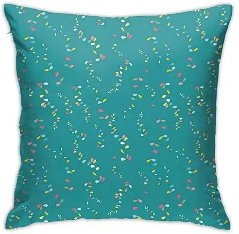 

Pooizsdzzz Personalized Abraction Dreamy n with Colorful Surrealiic Leaves On Thin Branches Decorative Pillow Cover Printed